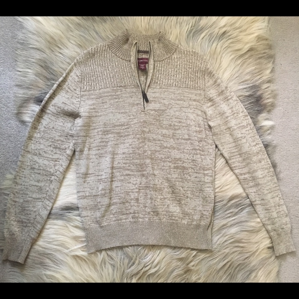Covington Marble Look Beige/Taupe Men’s ZipSweater